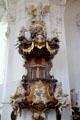 Baroque pulpit at Gößweinstein pilgrimage basilica. Gößweinstein, Germany.