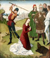 Beheading of St Columba painting by Master of Maria's Life of Köln at Germanisches Nationalmuseum. Nuremberg, Germany.