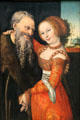 Ill-Matched Couple painting by Lucas Cranach at Germanisches Nationalmuseum. Nuremberg, Germany.