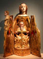 Enthroned Madonna shrine wood carving from West Prussia at Germanisches Nationalmuseum. Nuremberg, Germany