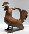 Bronze aquamanile in shape of rooster from lower Saxony at Germanisches Nationalmuseum. Nuremberg, Germany.