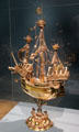 Silver carrack sailing ship table centerpiece from Nuremberg at Germanisches Nationalmuseum. Nuremberg, Germany.