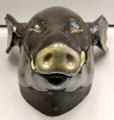 Faience tureen in form of boar's head from Strasbourg at Germanisches Nationalmuseum. Nuremberg, Germany.