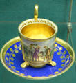 Porcelain cup & saucer from Vienna at Germanisches Nationalmuseum. Nuremberg, Germany.