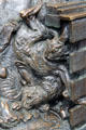 Baby rabbit of Der Hase sculpture showing baby rabbits by Jürgen Goertz. Nuremberg, Germany