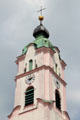 Clock tower of Liebfrauenkirche. Günzburg, Germany.