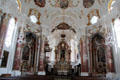 Rococo interior of Liebfrauenkirche. Günzburg, Germany.