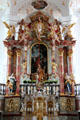 Details of Rococo altar of Liebfrauenkirche. Günzburg, Germany.
