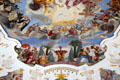 Four continents ceiling mural at Liebfrauenkirche. Günzburg, Germany.