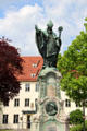 St Ulrich, Count of Dillingen, Bishop of Augsburg monument on St Ulrich Place. Dillingen, Germany.