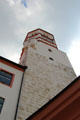 Dillingen Castle hexagonal clock tower. Dillingen, Germany.