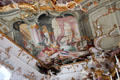 Ceiling painting showing destruction of heretics in Goldener Saal at Academy for teacher training. Dillingen, Germany.