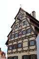 Siebendächer Haus with half-timbering & end-beam to hoist goods to upper levels was originally used by town's tanning trade. Memmingen, Germany.