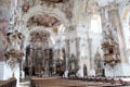 Pulpit, arches & altar at Ottobeuren Abbey. Ottobeuren, Germany.