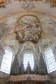 Ceiling fresco & windows above organ at Ottobeuren Abbey. Ottobeuren, Germany.