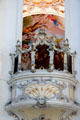 Detail of baroque balcony at Ottobeuren Abbey. Ottobeuren, Germany.