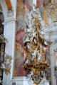 Sunburst & detailed stucco work over altar to St John Baptist at Ottobeuren Abbey. Ottobeuren, Germany.