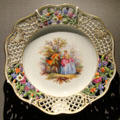 Dessert plate with courtly scene based on Möllendorf service , manufactured by Meissen at King Ludwig II Museum. Chiemsee, Germany.