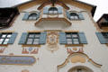 Details of facade of Bavarian Kings Museum. Füssen, Germany.