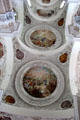 Ceiling frescos of life of St Mang at Basilica St Mang. Füssen, Germany.