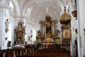 Baroque interior of St Aegidius parish church. Gmund am Tegernsee, Germany