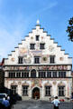Front of Old Town Hall with stepped roof and decorative murals. Lindau im Bodensee, Germany.