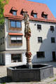 St George fountain near Ulm Münster. Ulm, Germany.