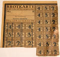 Bread ration coupons, valid for 4 weeks , issued by Leipzig at Museum of Bread and Art. Ulm, Germany