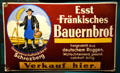 Shop sign advertising all the good qualities of Franconian farmhouse bread at Museum of Bread and Art. Ulm, Germany.