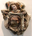 Keystone with sculpture of St Veronica holding the veil with which she wiped Christ's face as He was led to crucifixion by unknown artist from Kloster Blaubeuren at Ulmer Museum. Ulm, Germany.