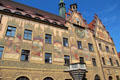 Ulm Rathaus murals on facade. Ulm, Germany