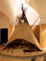 Leather tipi from North America at Museum of America. Madrid, Spain.