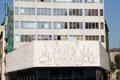 Picasso friezes on Collegi d'Arquitectes building. Barcelona, Spain.