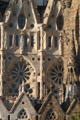 Modernista Gothic facade of Sagrada Familia. Barcelona, Spain.