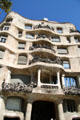 Undulating balconies of Gaudí's Casa Milà. Barcelona, Spain