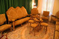 Upholstered furniture from Calvet Lounge by Antoni Gaudí at Gaudi House Museum in Parc Güell. Barcelona, Spain.