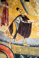Fresco of man with offering from church of Santa Maria d'Àneu at Museu Nacional d'Art de Catalunya. Barcelona, Spain.
