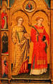 Altarpiece detail of St. Agatha & St. Steven by Giovanni di Pietro da Pisa at Museu Nacional d'Art de Catalunya. Barcelona, Spain.
