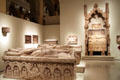 Gallery of Gothic stone carvings & tombs at Museu Nacional d'Art de Catalunya. Barcelona, Spain.