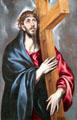 Christ with Cross painting by El Greco at Museu Nacional d'Art de Catalunya. Barcelona, Spain.
