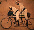 Ramon Casas & Pere Romeu on a tandem bicycle painting by Ramon Casas at Museu Nacional d'Art de Catalunya. Barcelona, Spain.
