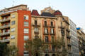 Mix of Eixample buildings at Balmes & Consell de Cent. Barcelona, Spain.