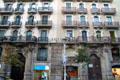 Matched pair of Modernista row houses. Barcelona, Spain.