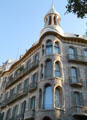 Corner tower of Casa Miguel Sayrach. Barcelona, Spain.
