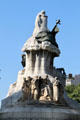 Rear of monument to Doctor Bartomeu Robert depicting his medical life by Josep Llimona on Gran Via. Barcelona, Spain.