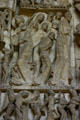 Detail of apostles attending the weighing of soles at Last Judgment on tympanum of Cathedral St. Lazarre. Autun, France.