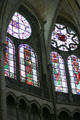 Stained glass windows above Ambulatory in Cathedral St. Étienne. Auxerre, France.