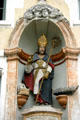 St. Nicolas statue patron saint of mariners. Auxerre, France.