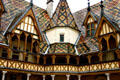 Octagonal tower in courtyard of Hotel Dieu. Beaune, France
