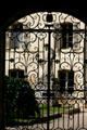 Iron gate off courtyard of Hotel Dieu. Beaune, France.